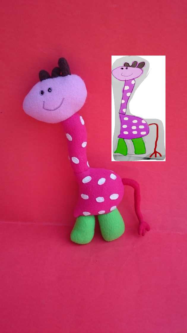 Virginia's plush giraffe toy.
